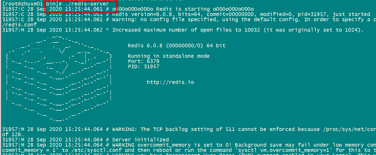 redis-server 前台启动