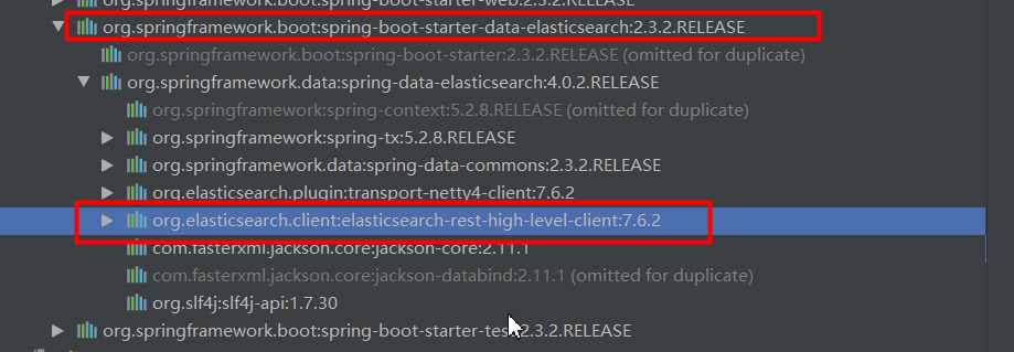 spring-boot-starter-data-elasticsearch 依赖关系