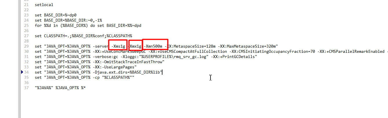 修改 runserver.cmd 的 JVM 参数