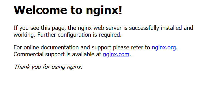 Windows 下 Nginx 启动成功的欢迎页
