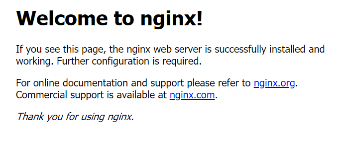 Linux 下 Nginx 启动成功的欢迎页