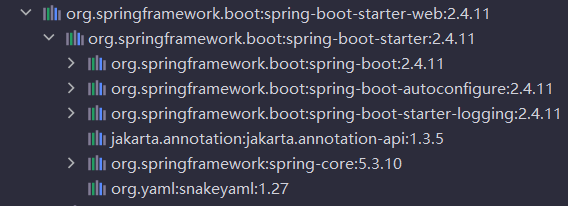pom.xml 中引入的 starter 依赖